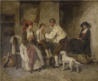 At the Béarn wigmaker's - Alexandre-Marie Guillemin