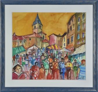 Market scene in a village, 2000. - Gilles Samuel