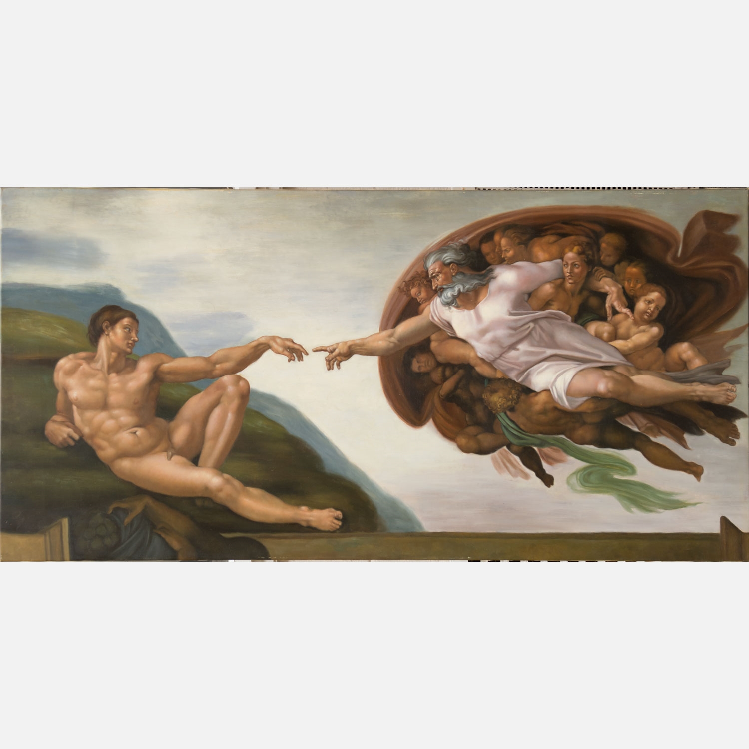 The creation of Adam by Michelangelo