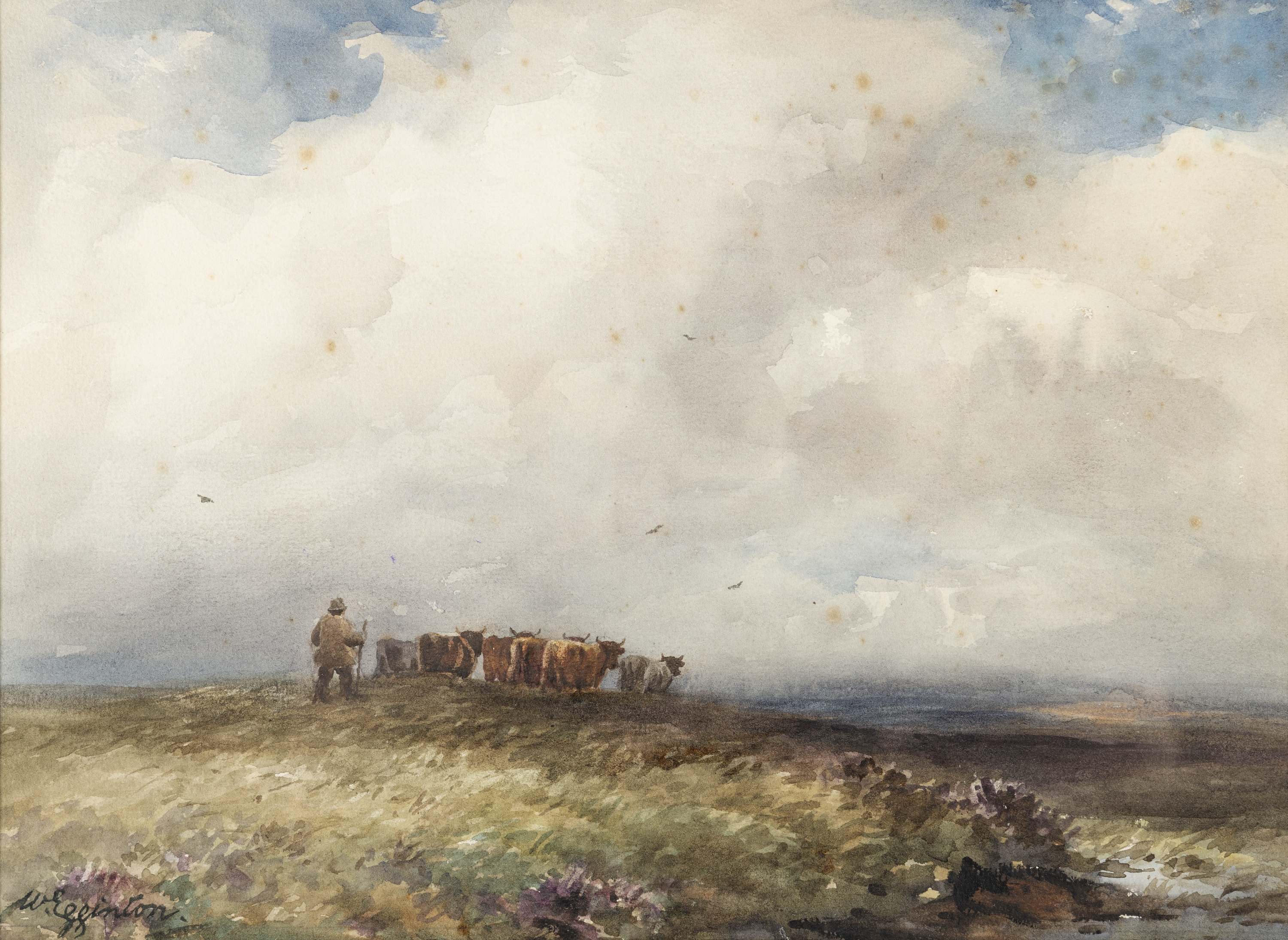 Driving Cattle- Dartmoor (Near Prince Town) by Wycliffe Egginton