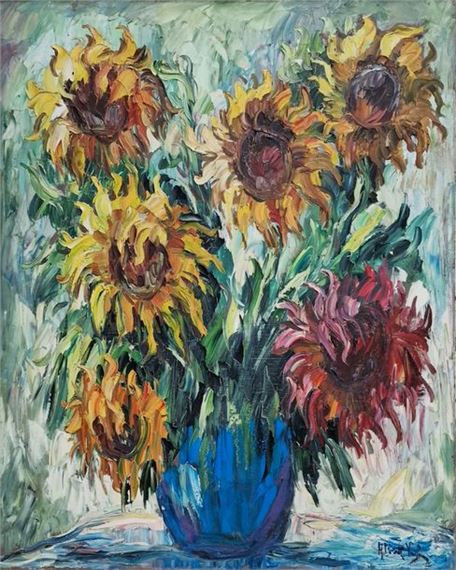 Bunch of sunflowers by Albert Vagh Weinmann