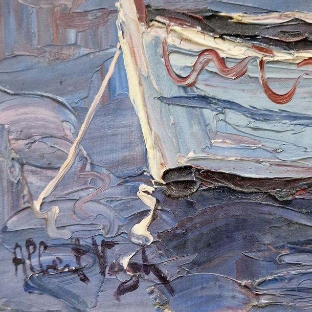 Artwork by Albert Vagh Weinmann, The port of Saint Tropez; The port of the fishermen in Saint Tropez; Old port in Saint Tropez, Made of oil on canvas