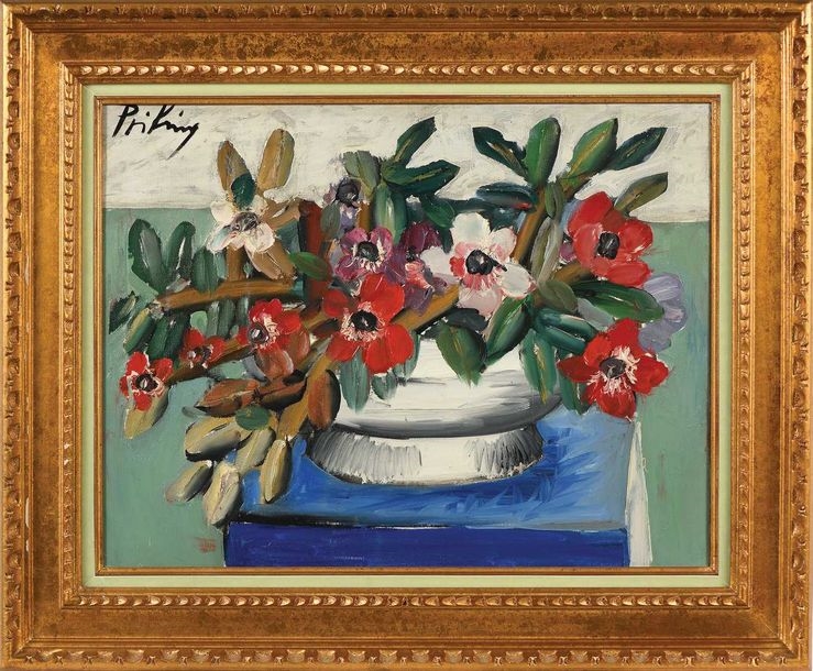 Franz Priking | The vase of anemones | MutualArt