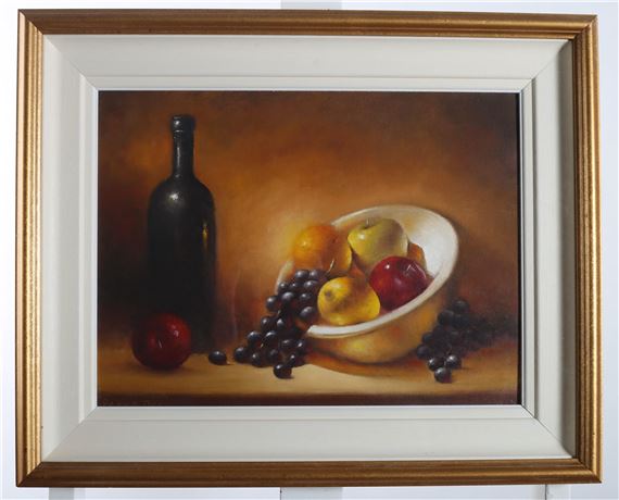 Still Life with Wine Bottles by Peter Dee