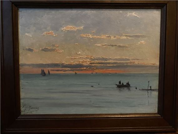 Horizon de mer au soleil levant by Charles Jouas