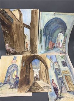 Six aquarelles des environs de Tunis - Gabrielle Izaure Dezès