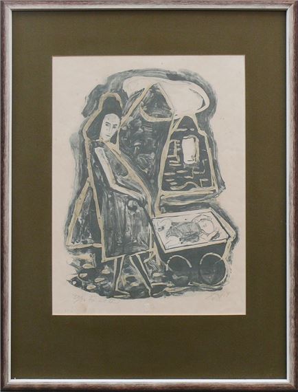 Frau mit Kind (im Kinderwagen)" by Otto Dix, 1949
