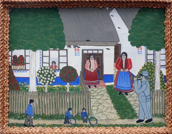 Musiker vor Haus by Ludmila Prochazkova