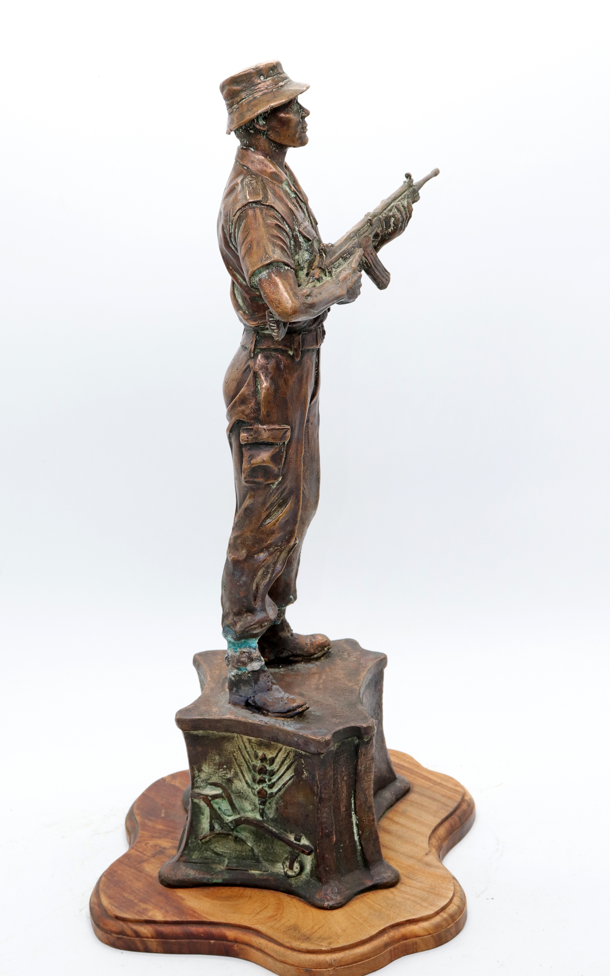 Artwork by Phil Minnaar, Extremely rare bronze statue of S.A.D.F. Border War trooper, Made of bronze