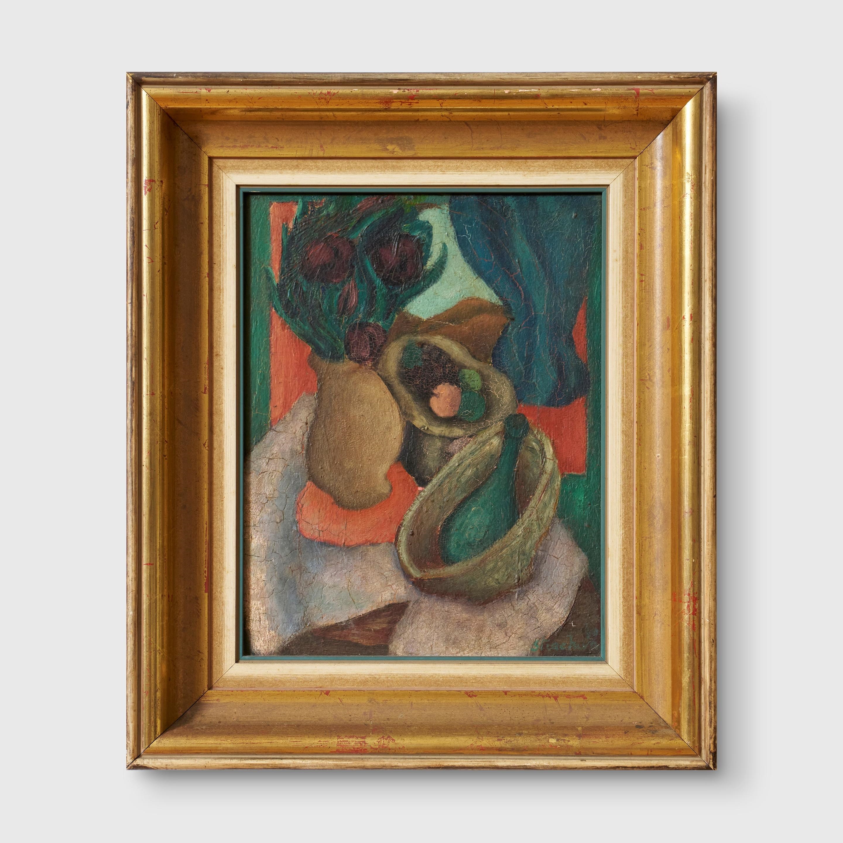 Artwork by David Strachan, Still Life, 1940, Made of oil on board