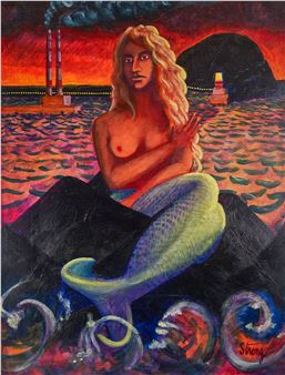 Mermaid with Poolbeg Stacks - Rachael Strong