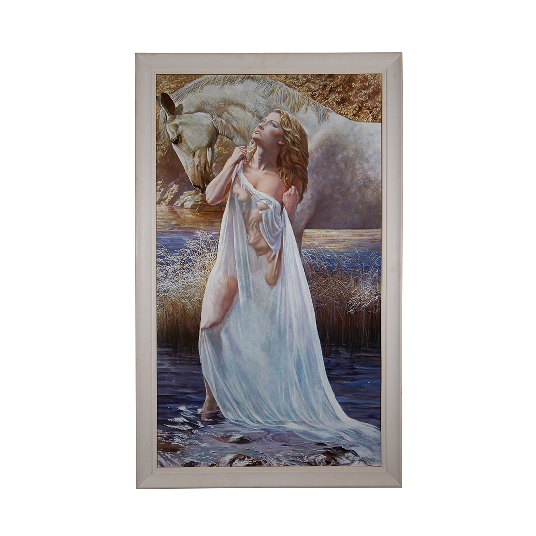 Artwork by Jackie Edwards, Epona and the Grey, Made of Grey, oil on canvas