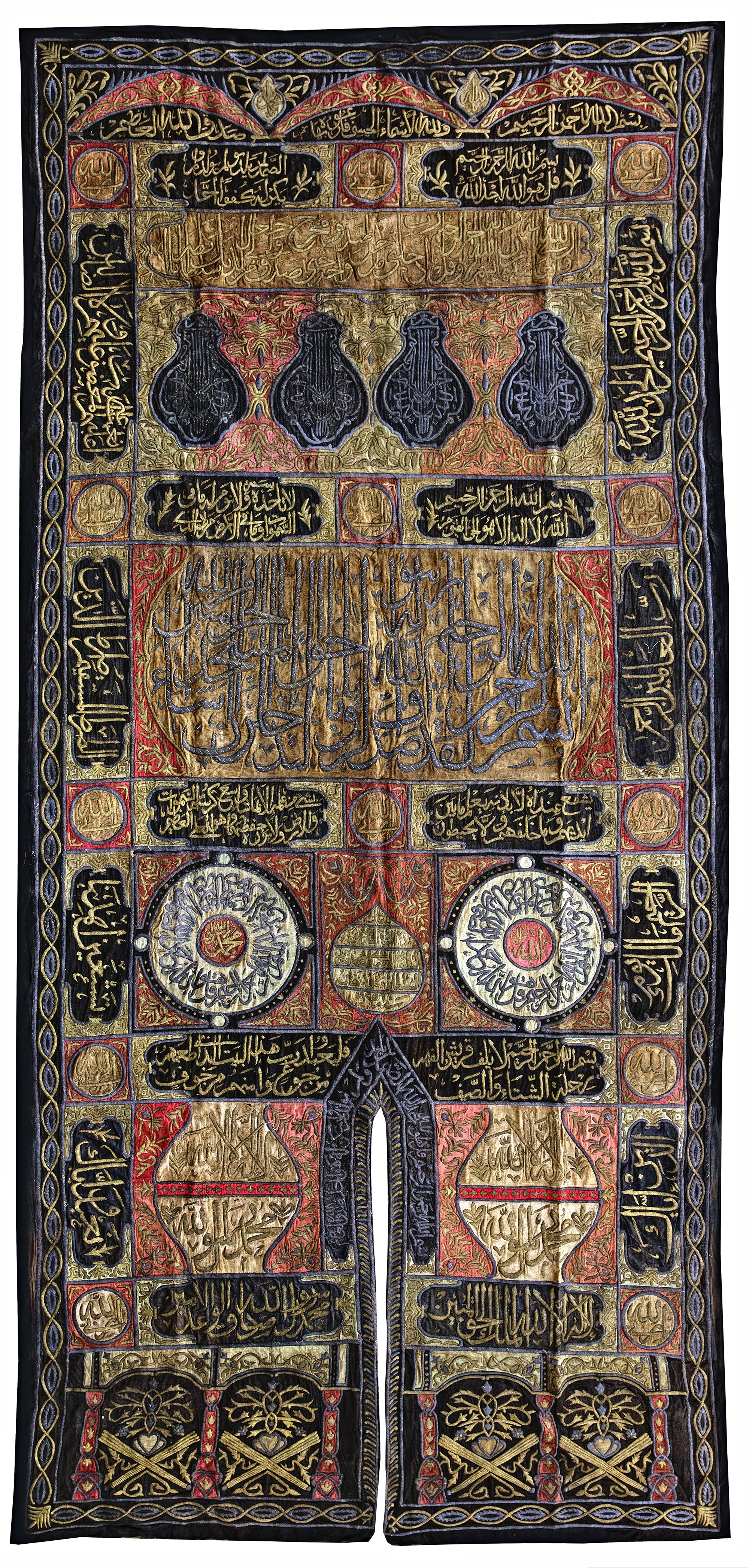 Turkish School | AN OTTOMAN METAL-THREAD CURTAIN OF THE HOLY KAABA DOOR ...