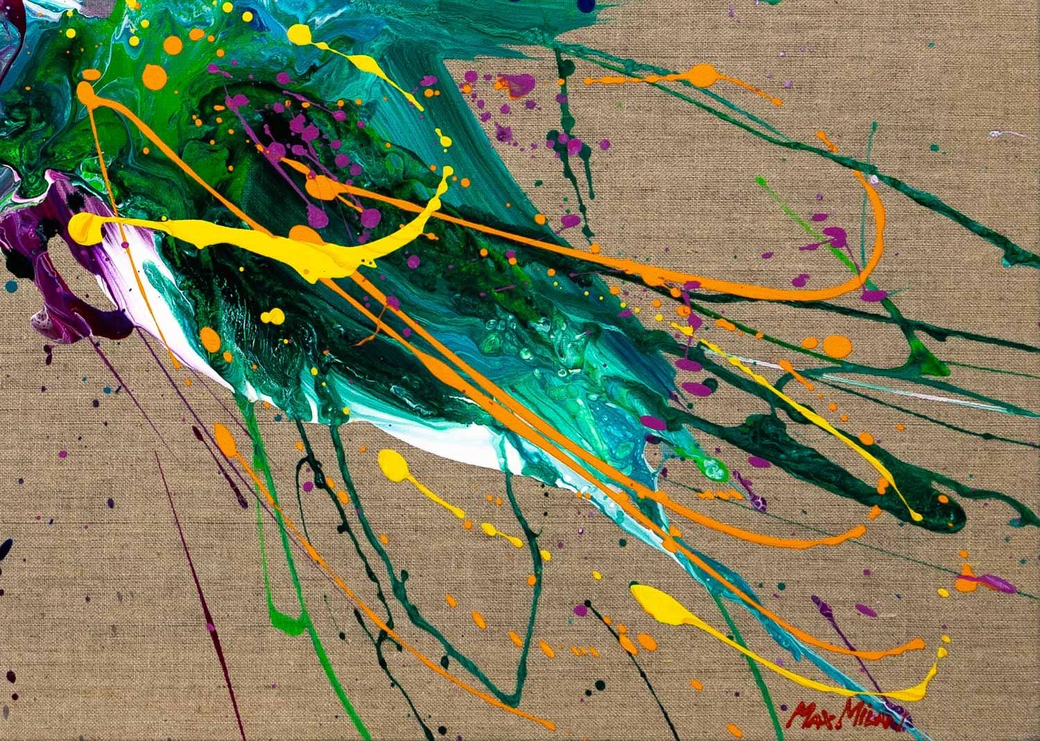 Artwork by Max Milan, Exotic Flowers, Made of Synthetic polymer paint on linen