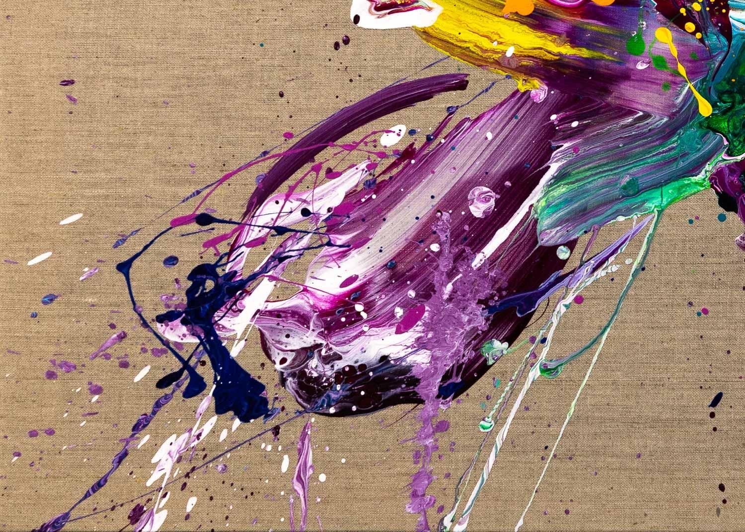 Artwork by Max Milan, Exotic Flowers, Made of Synthetic polymer paint on linen