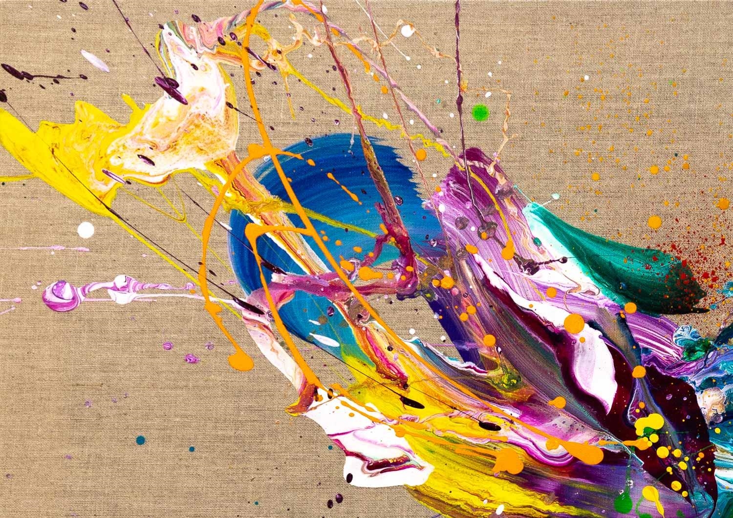 Artwork by Max Milan, Exotic Flowers, Made of Synthetic polymer paint on linen