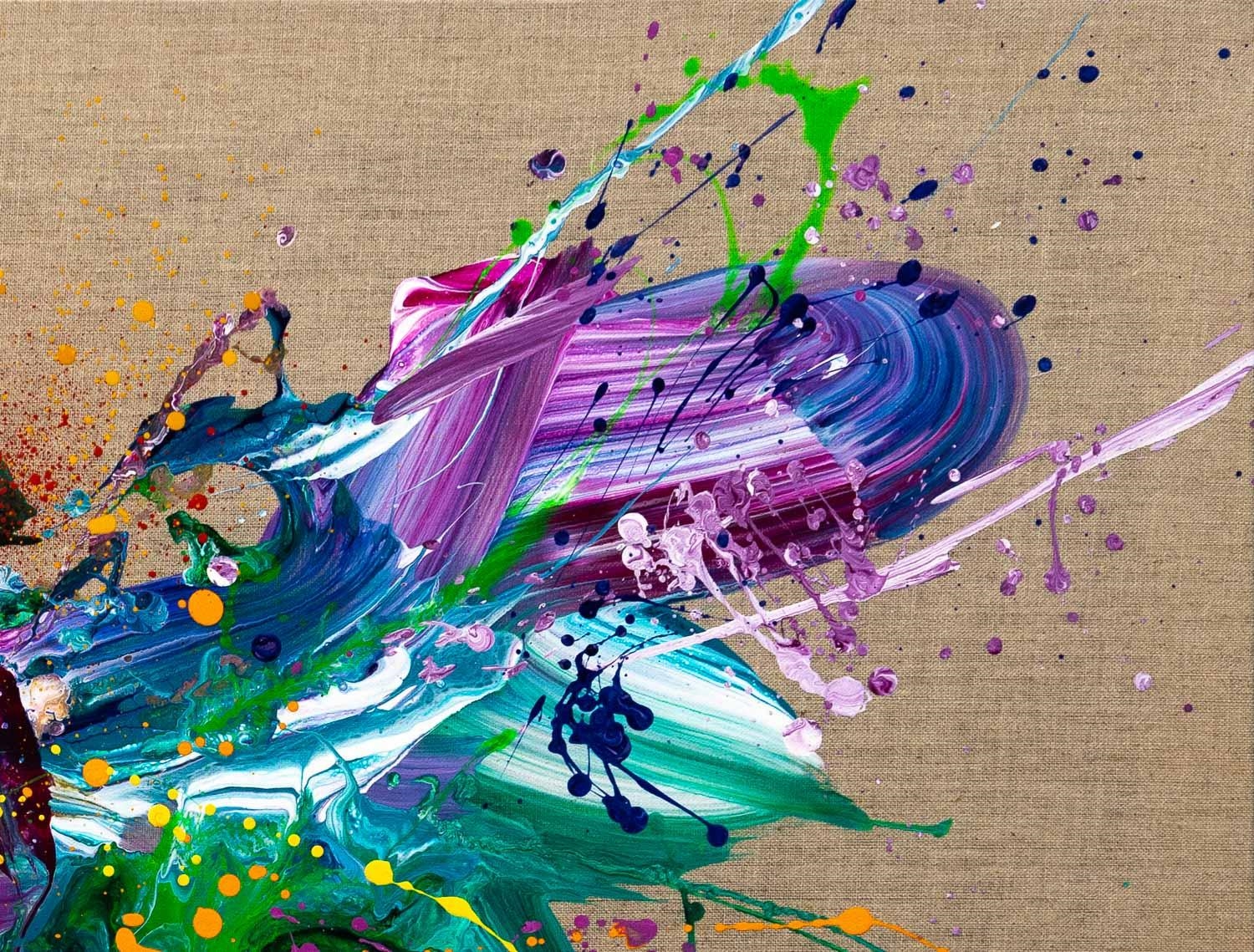 Artwork by Max Milan, Exotic Flowers, Made of Synthetic polymer paint on linen