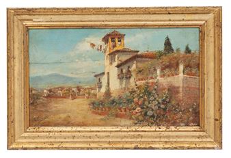 Vista de Sevilla con personajes - Rogelio Miranda