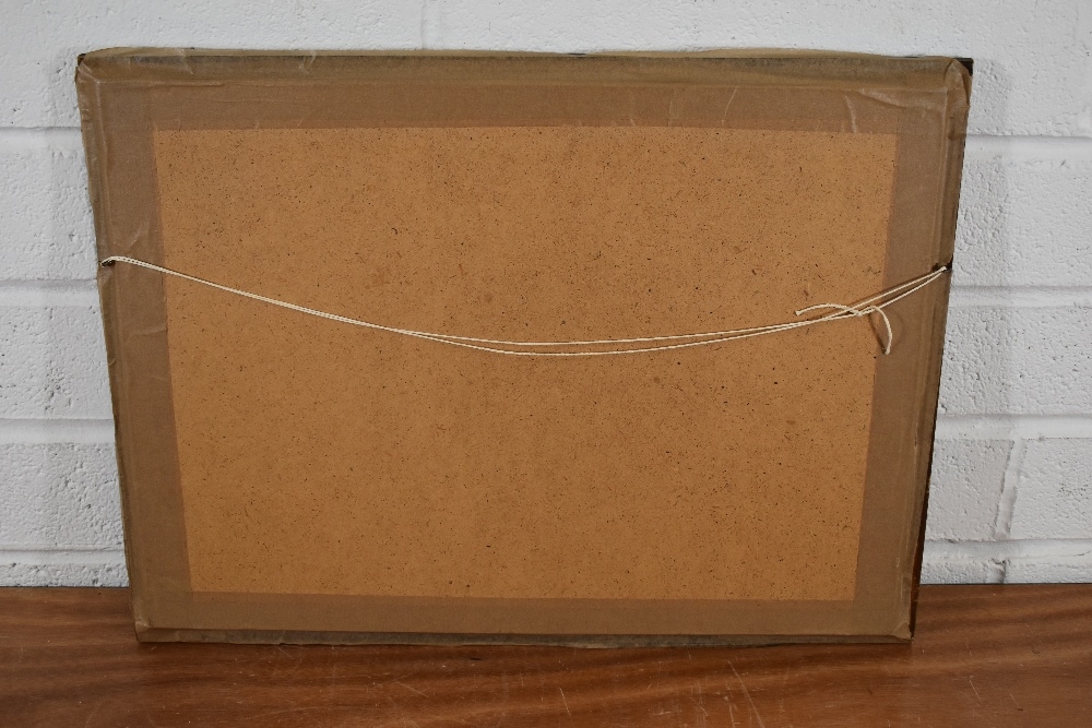 Artwork by Hawley Morgan, a mouse fleeing an approaching barn owl within a winder landscape, Made of watercolours