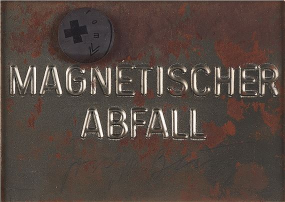 Magnetischer Abfall (Magnetische Postkarte). by Joseph Beuys, 1975