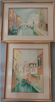 Woman with palm tree, Couple, Women with arum, Gondolas in Venice, Venice - Janick Lederle