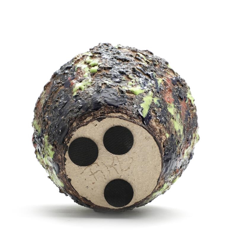 Artwork by Randi Kornerup-Bang, vase, Made of polychrome glaze