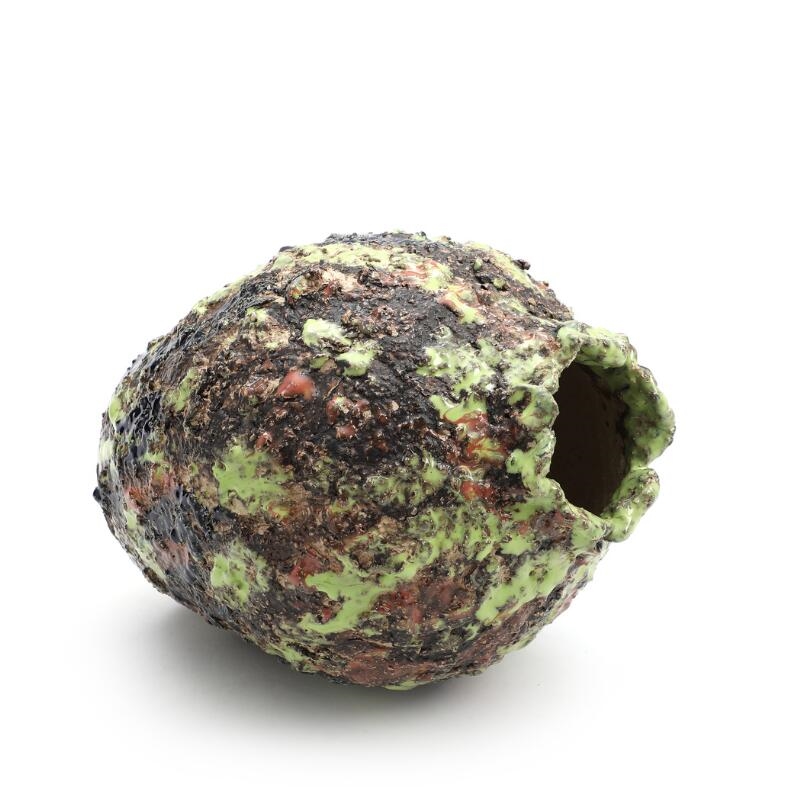 Artwork by Randi Kornerup-Bang, vase, Made of polychrome glaze