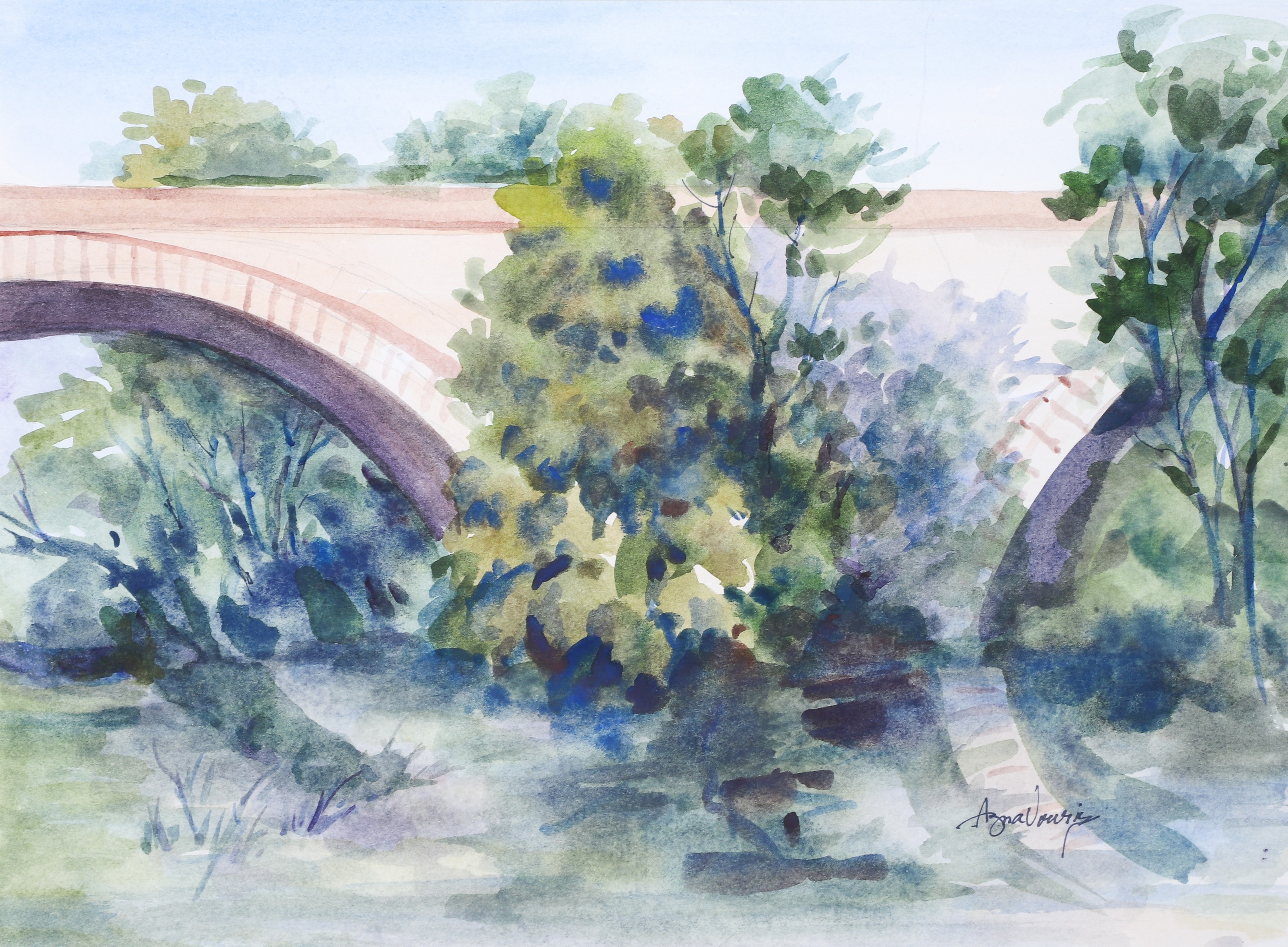 Artwork by Alice Aznavourian, Landscape, Made of watercolor on paper