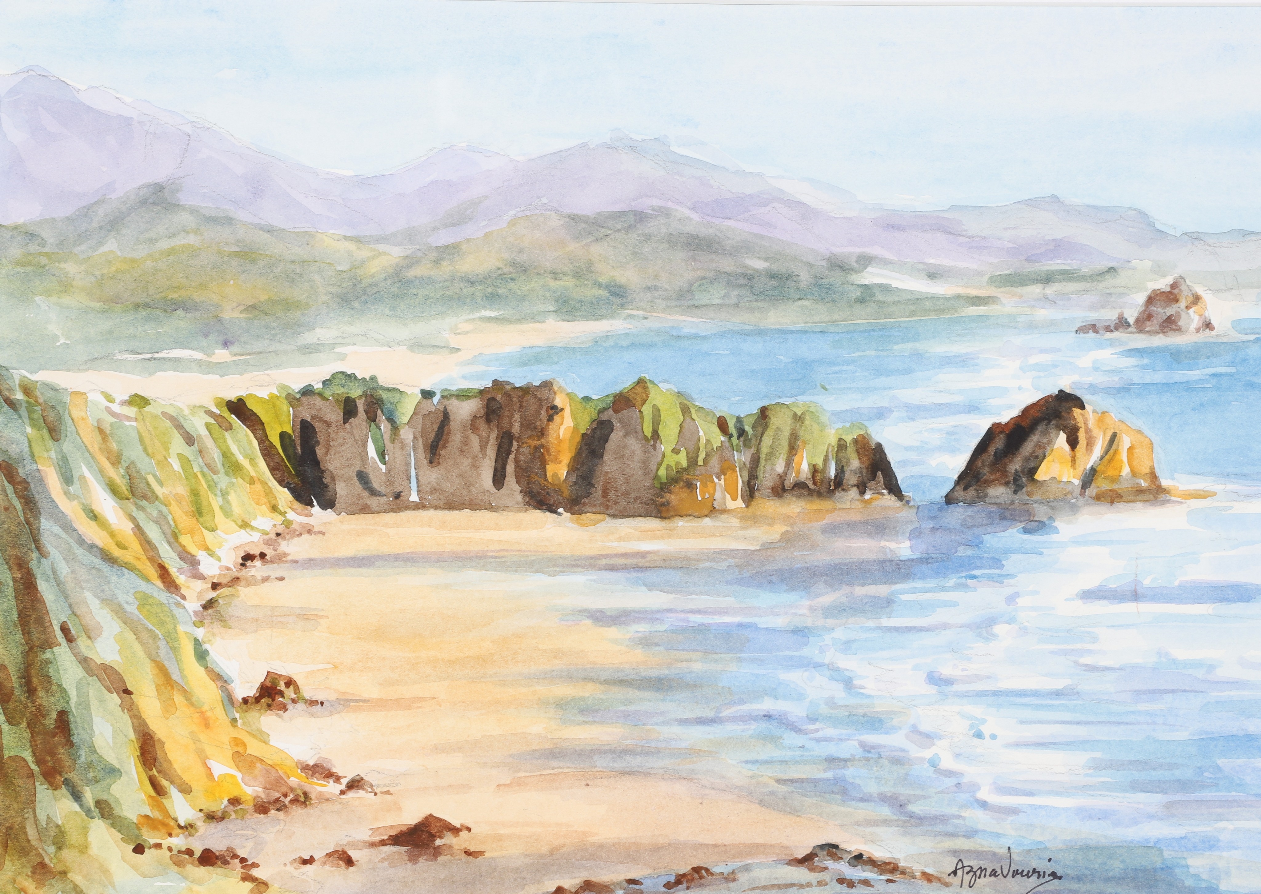 Artwork by Alice Aznavourian, Landscape, Made of watercolor on paper