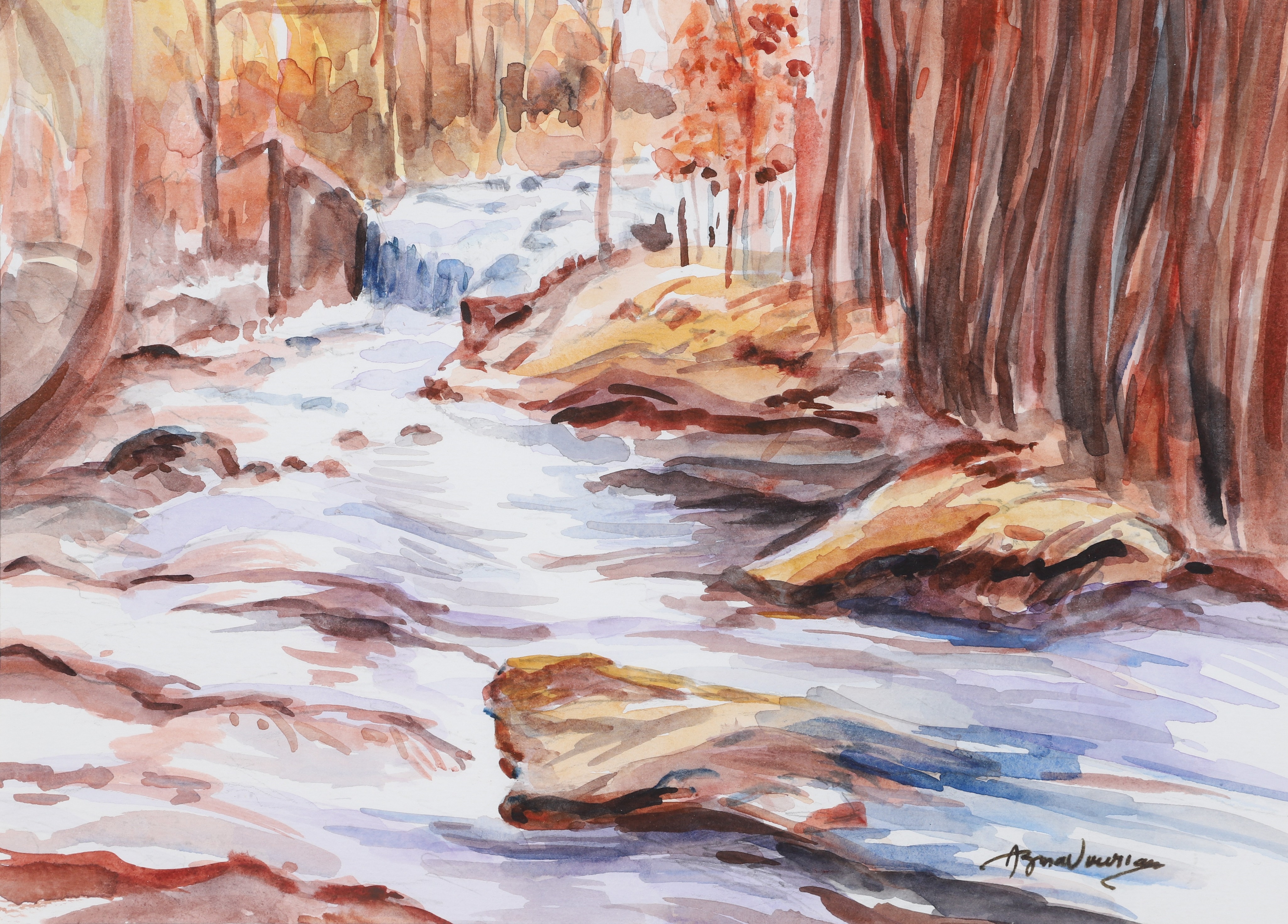 Artwork by Alice Aznavourian, Landscape, Made of watercolor on paper