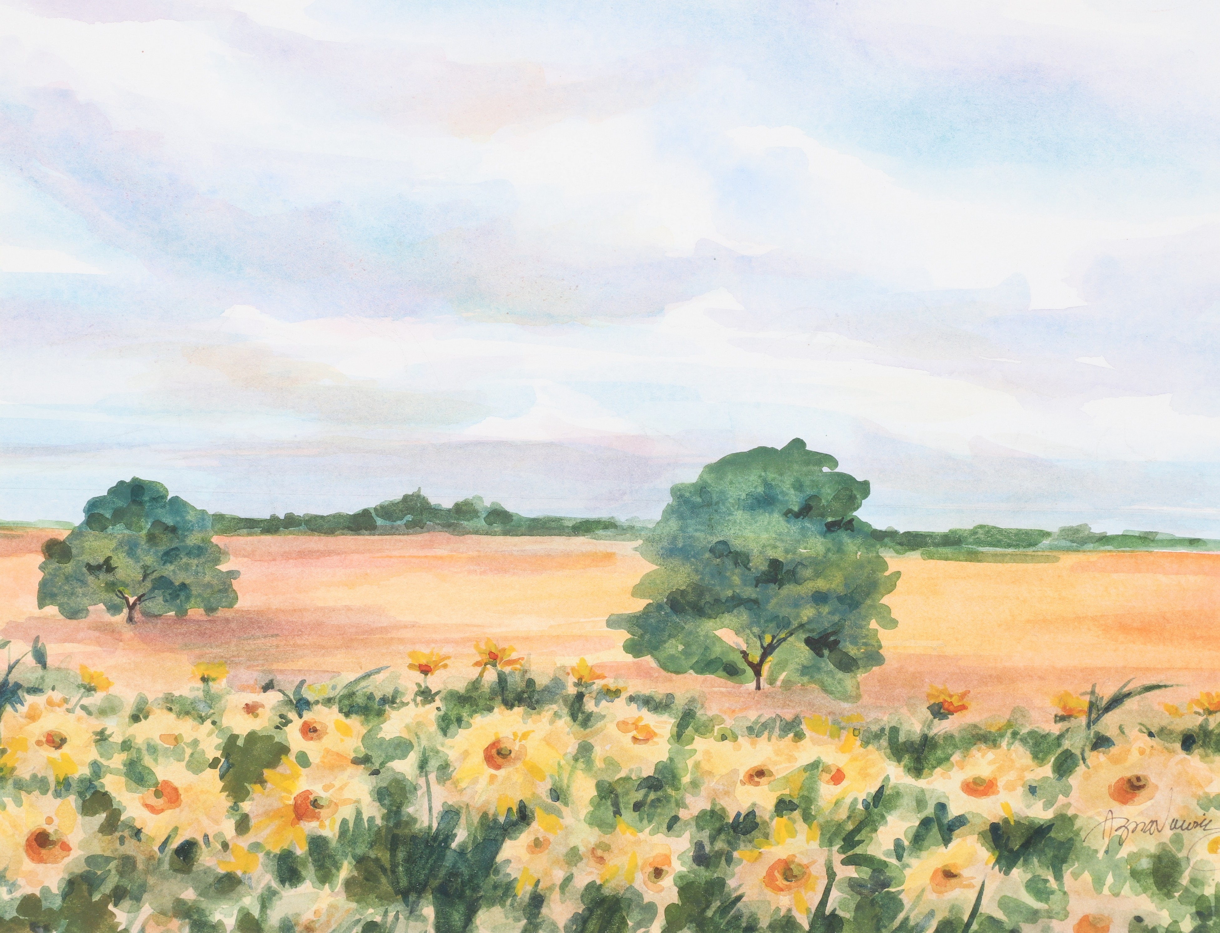 Artwork by Alice Aznavourian, Landscape, Made of watercolor on paper