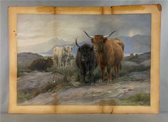 1890 Rosa Bonbeur Highland Cows Print by Rosa Bonheur, 1890