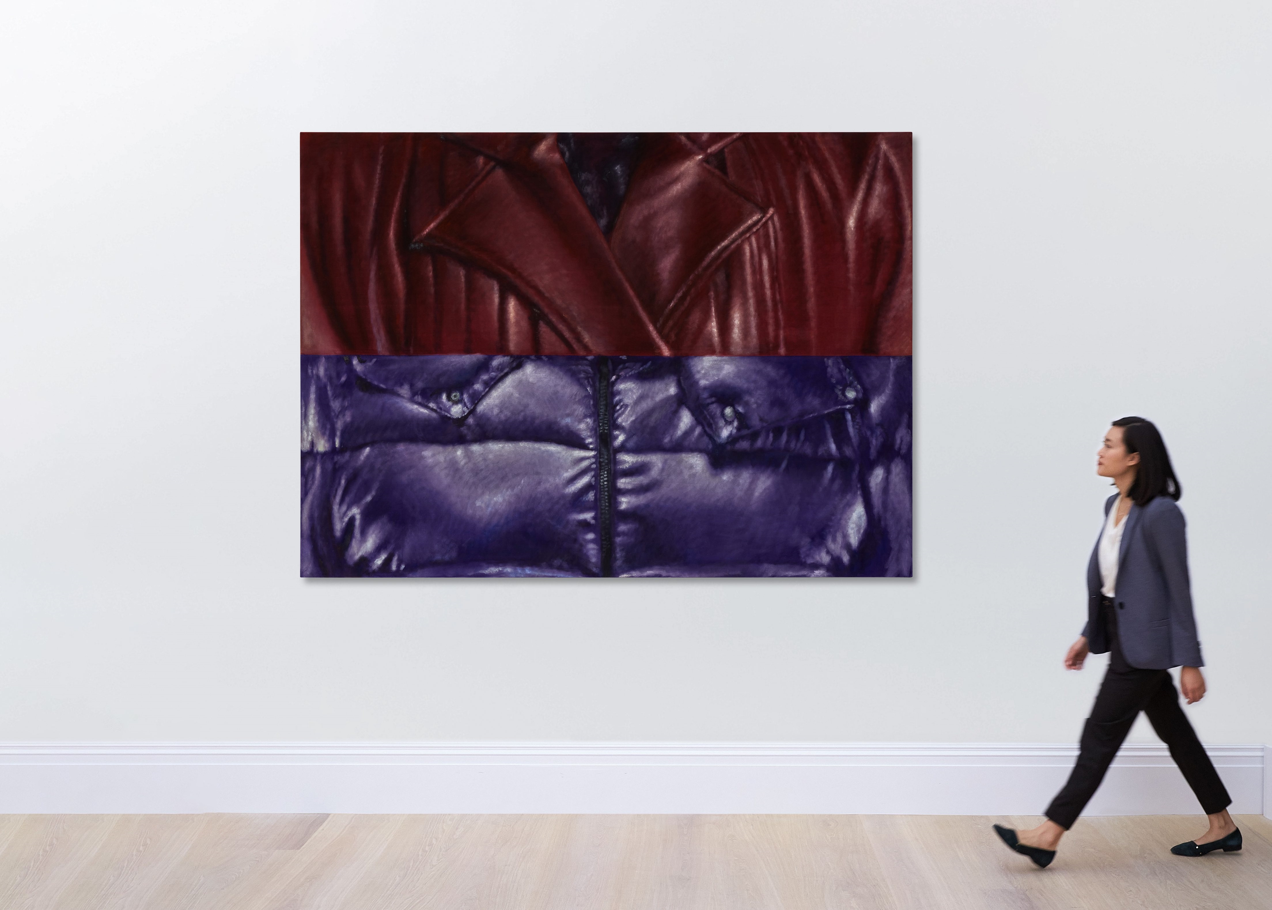 Artwork by Issy Wood, Untitled (are you gonna be warm enough), Made of oil on velvet