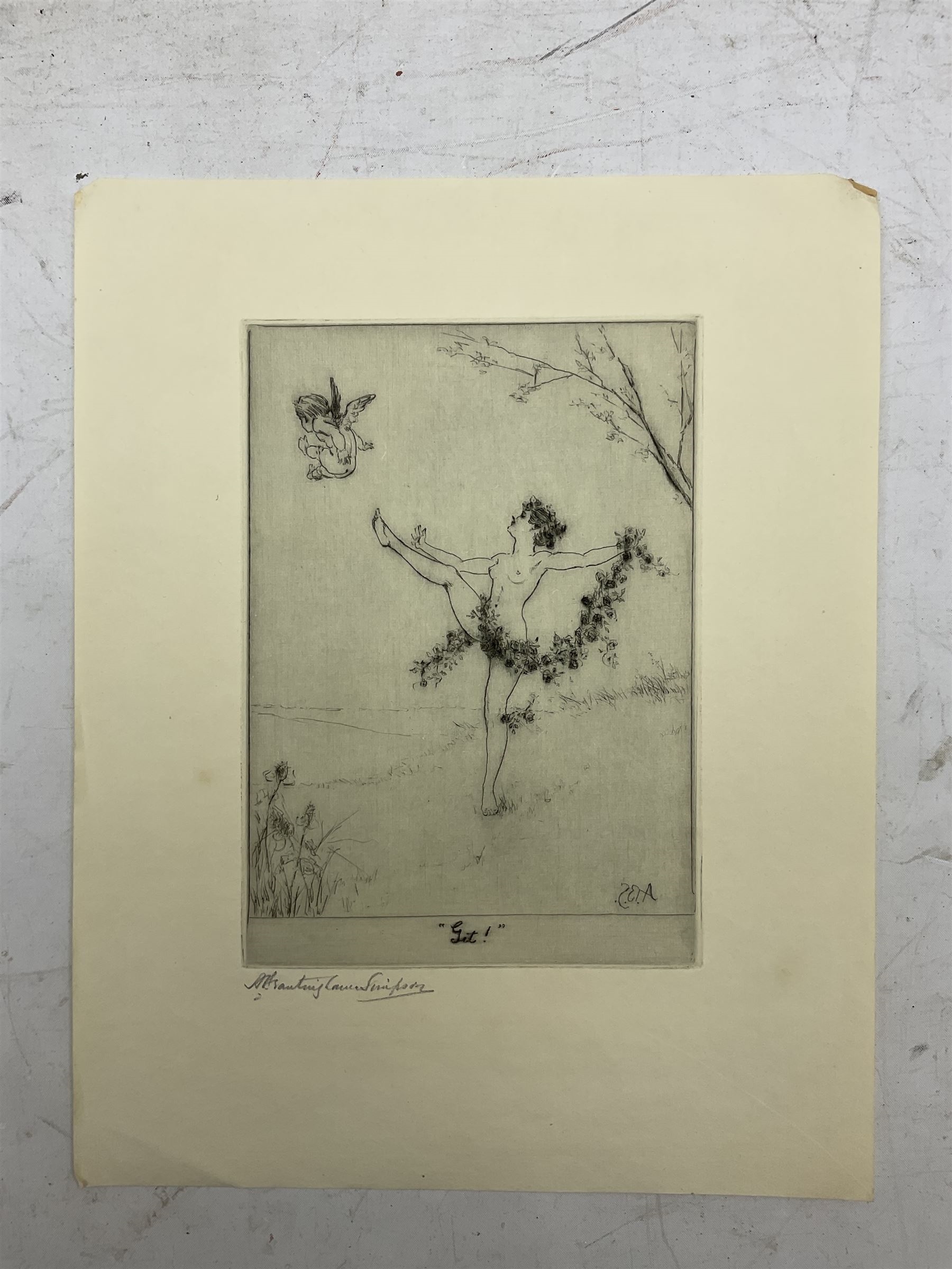 Alexander Brantingham Simpson Collection of eight drypoint etchings