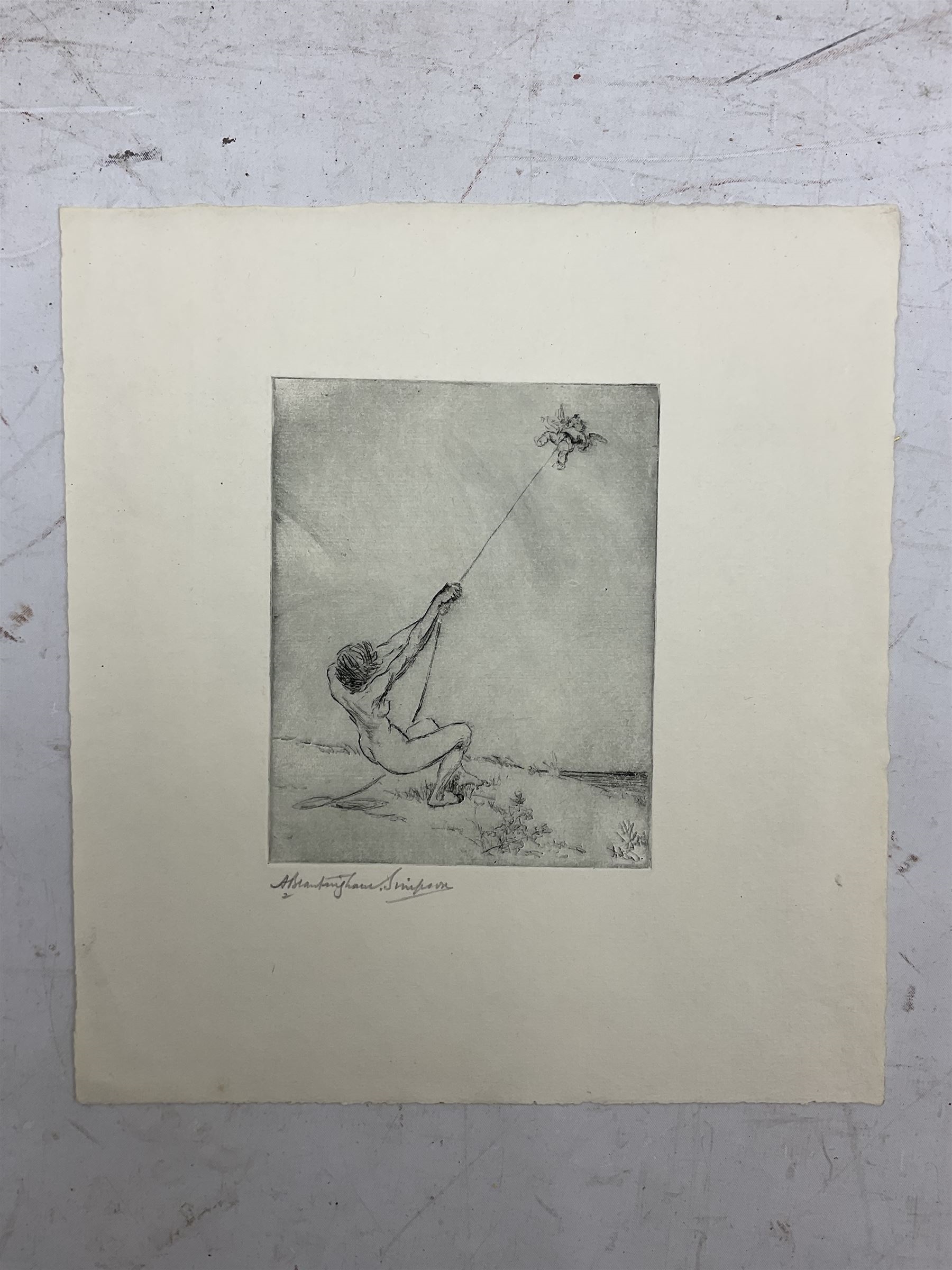 Alexander Brantingham Simpson Collection of eight drypoint etchings