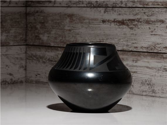 Blackware Pottery Jar by Maria Montoya Martinez, Julian Martinez, 1925-1943