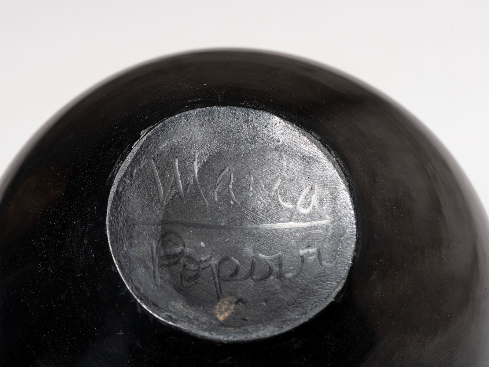 Artwork by Maria Montoya Martinez, Popovi Da, Blackware Pottery Jar, Made of Blackware Pottery, with Gunmetal Finish