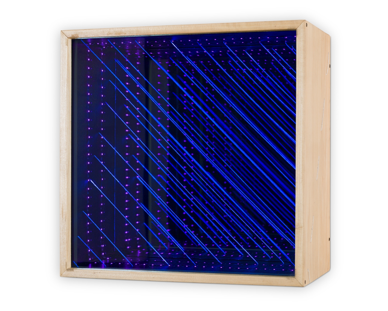 Artwork by Michael Petit, Parallels, Made of Legno, specchio, filo e led