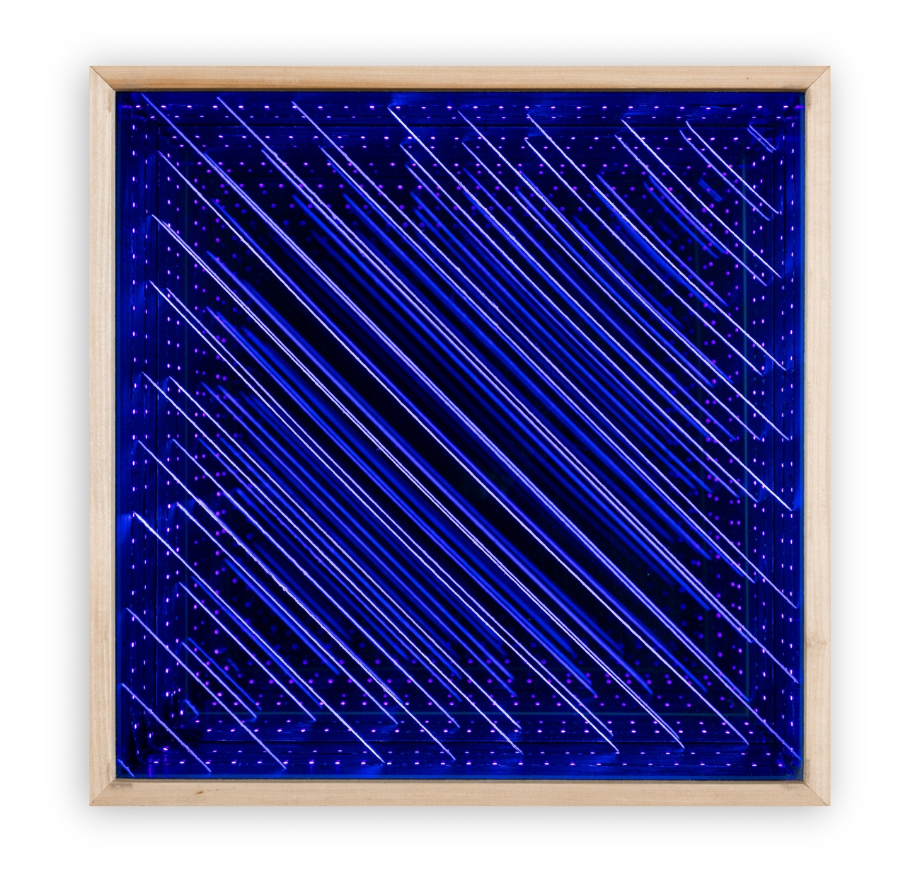 Artwork by Michael Petit, Parallels, Made of Legno, specchio, filo e led