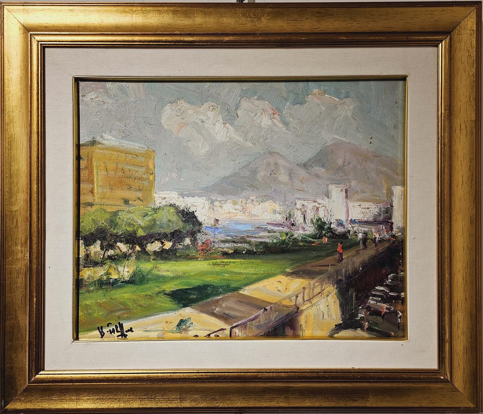 Artwork by Vincenzo Filippone, Paesaggio napoletano, Made of olio su faesite
