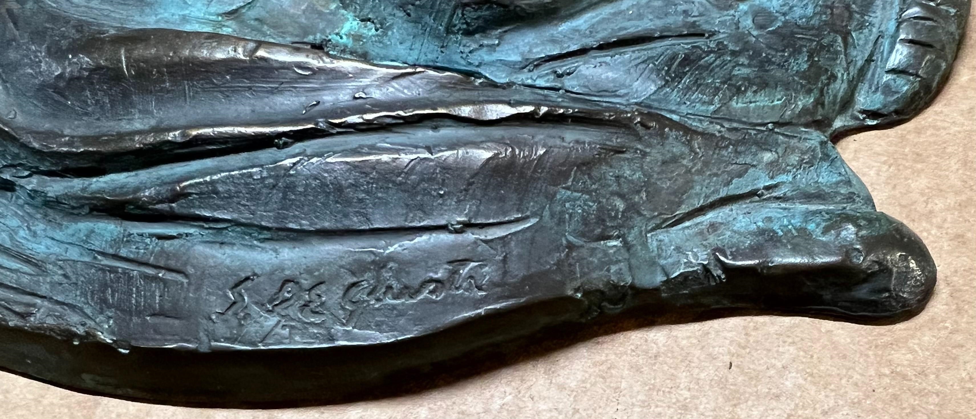 Sergio de Giusti Bronze desk sculpture Ferrari award by Sergio De