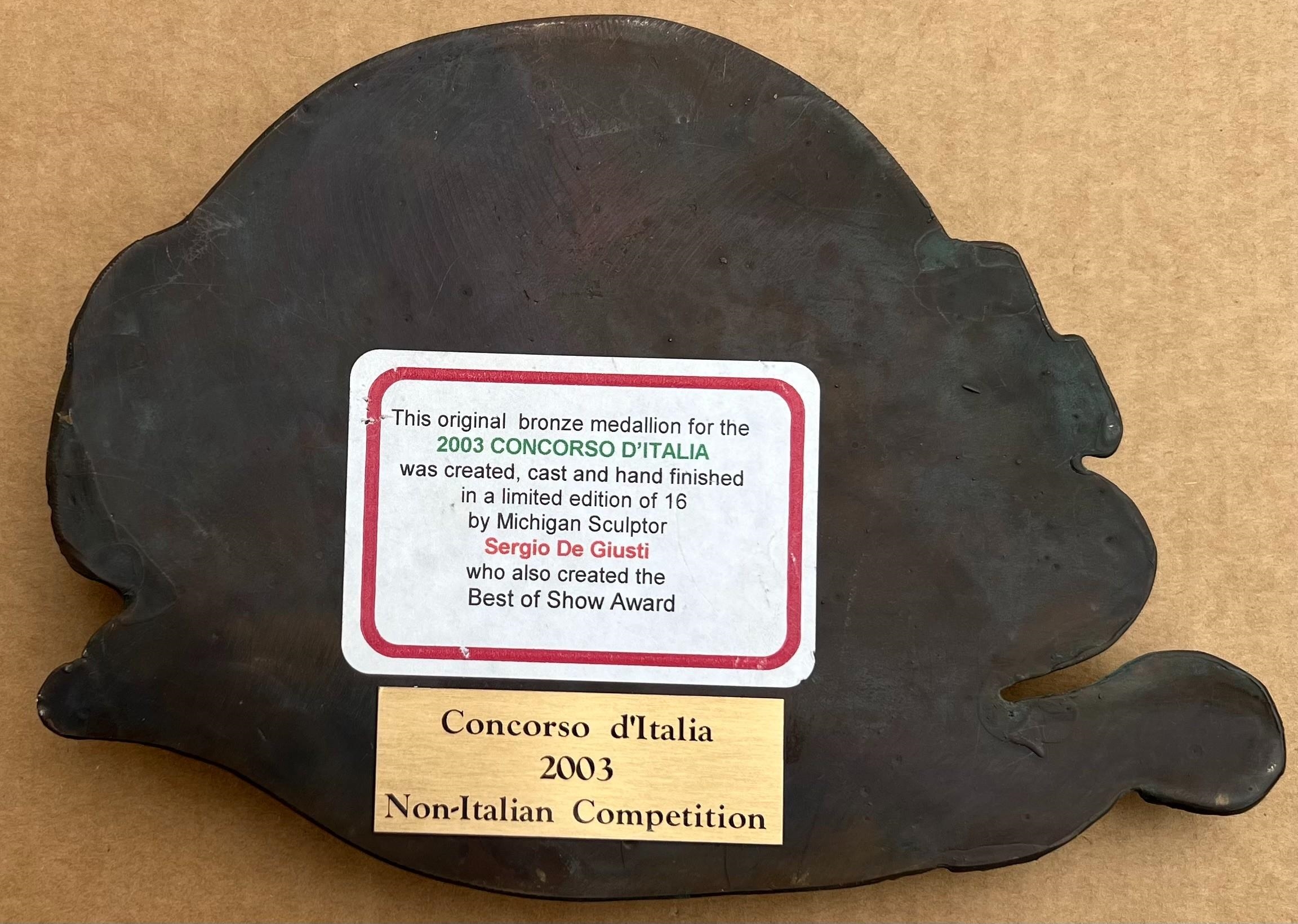 Sergio de Giusti Bronze desk sculpture Ferrari award by Sergio De