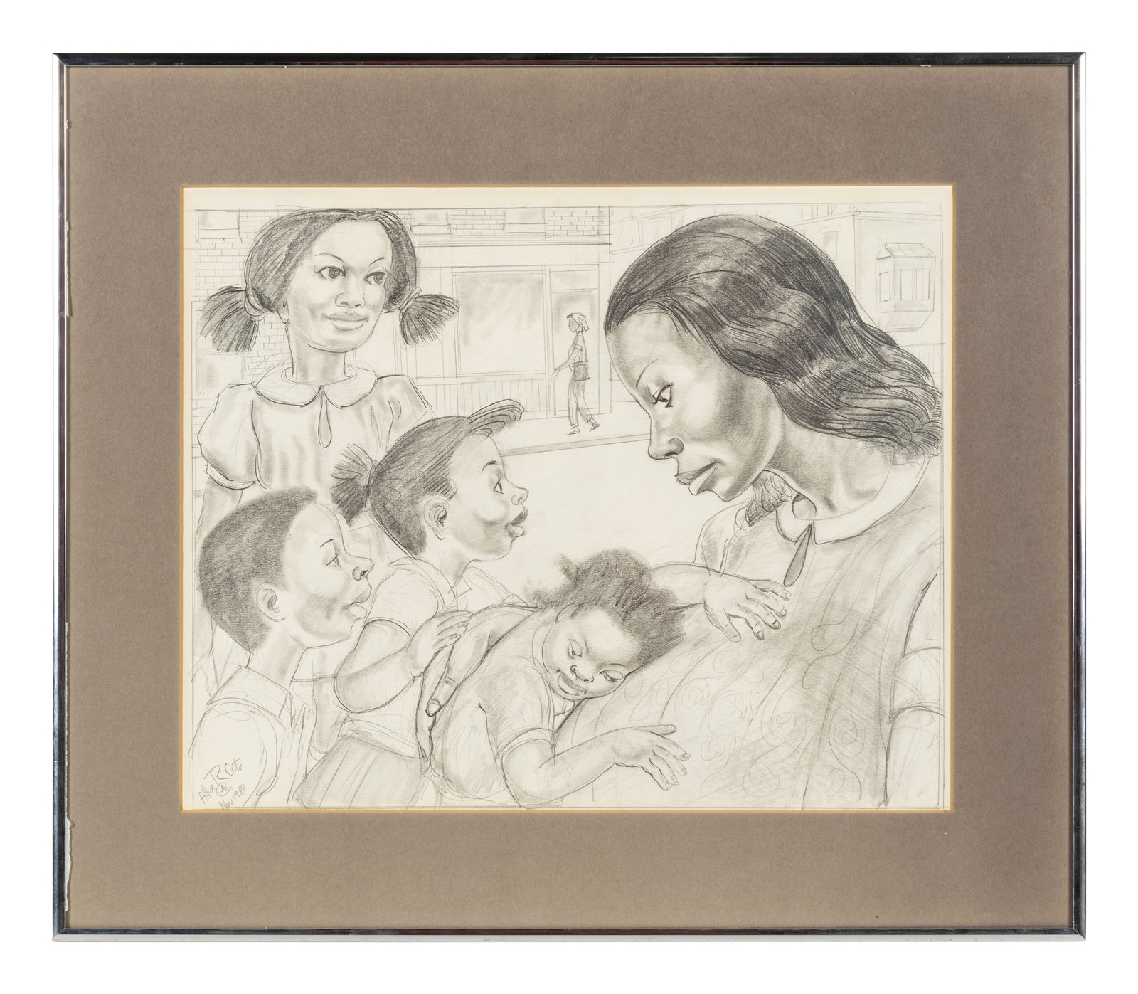 Allan Rohan Crite | Untitled (Family) (1980) | MutualArt