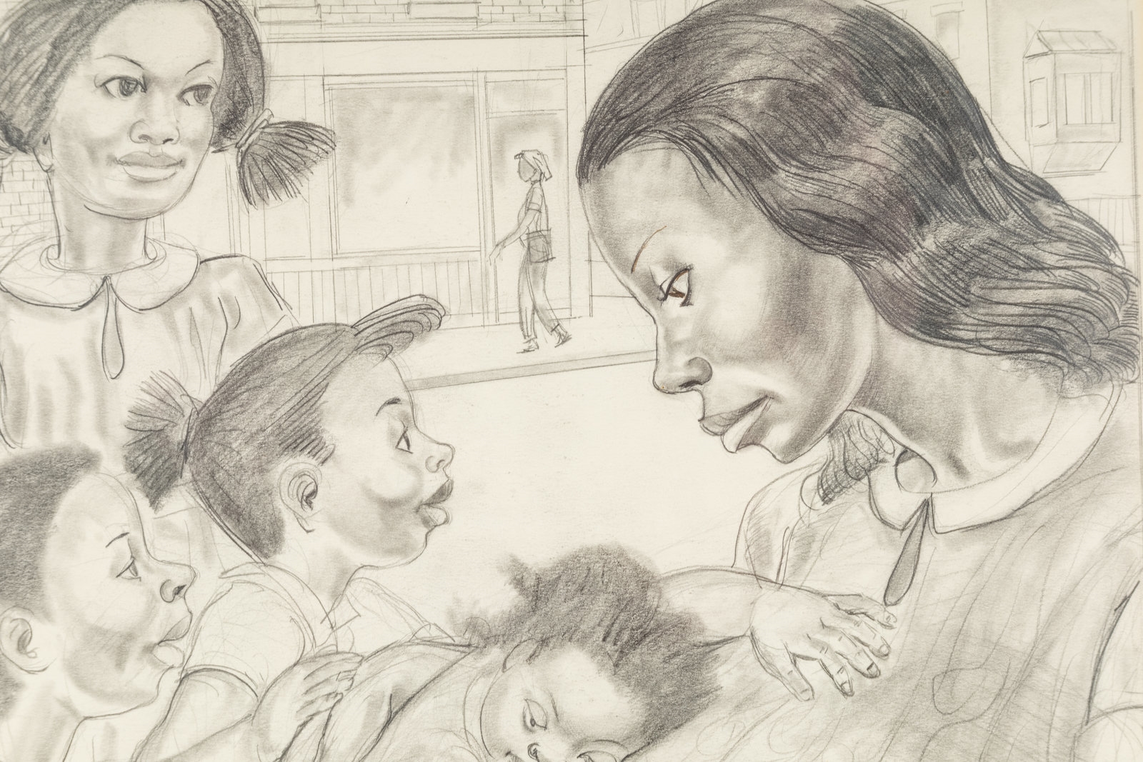 Allan Rohan Crite | Untitled (Family) (1980) | MutualArt