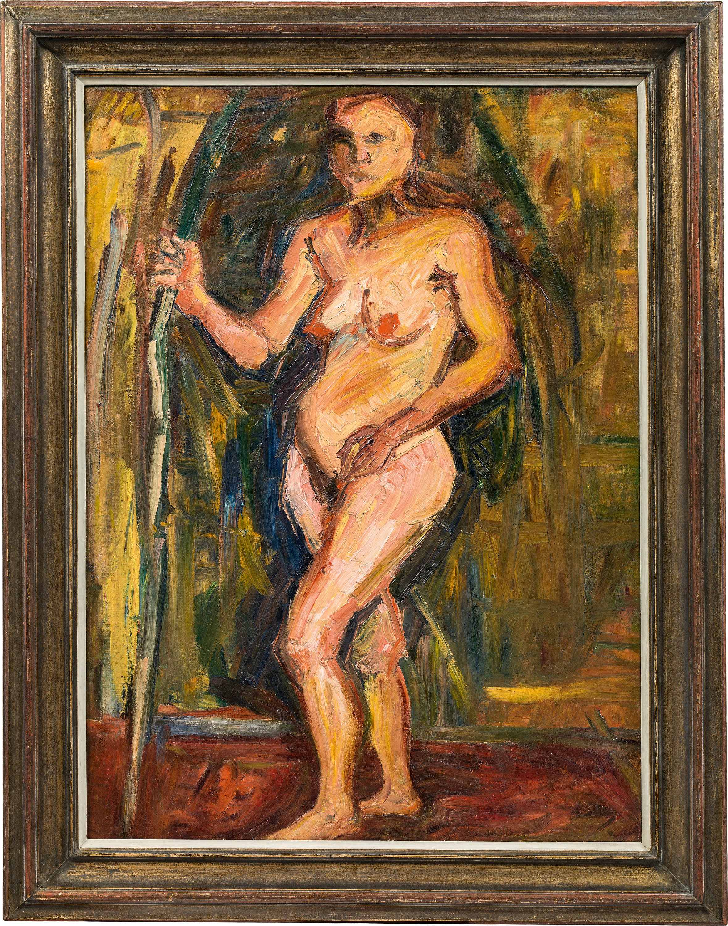 Artwork by Herbert Boeckl, Standing female nude, Made of oil on canvas