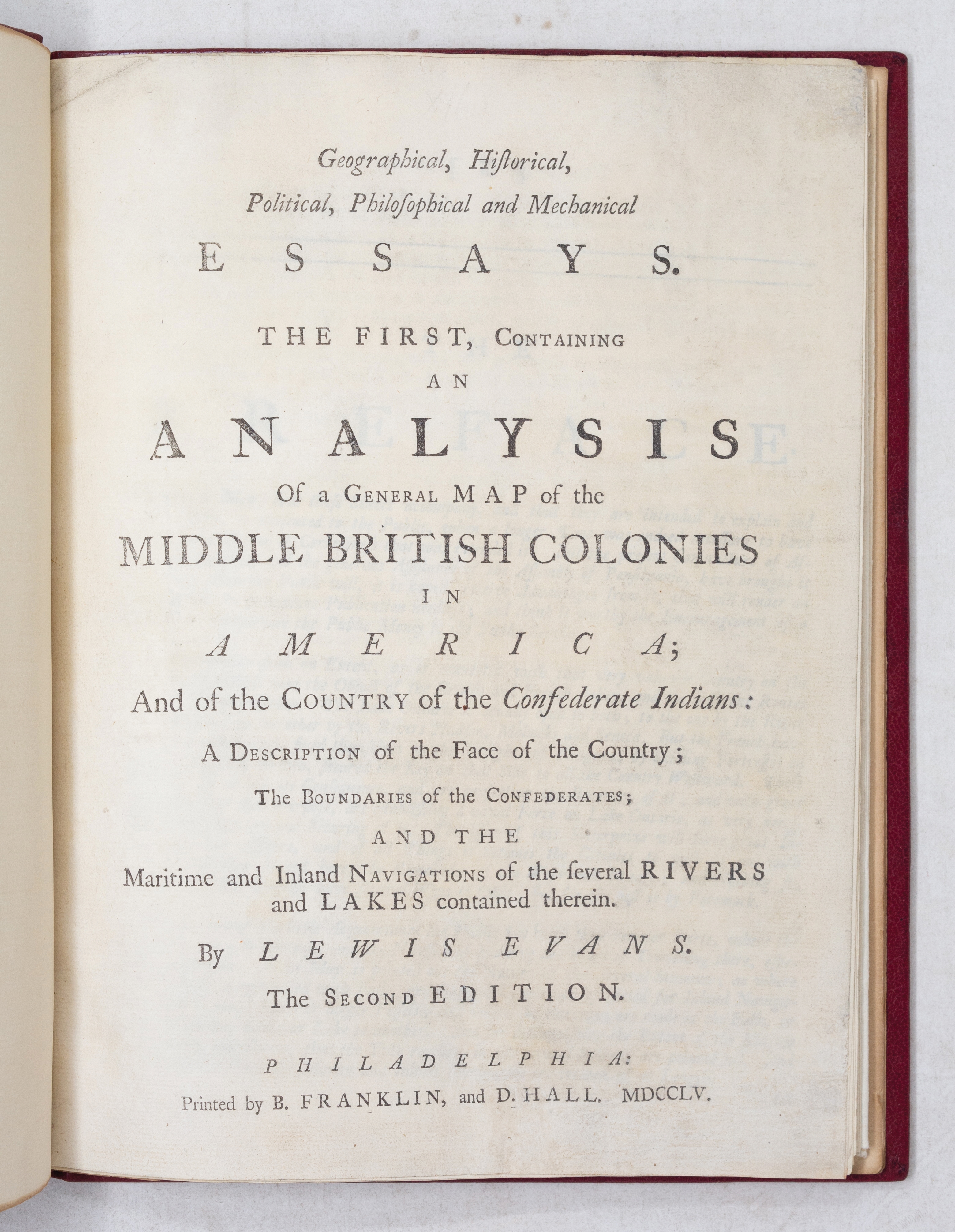 Lewis Evans | Evans Map of the British Colonies in America (1755 ...