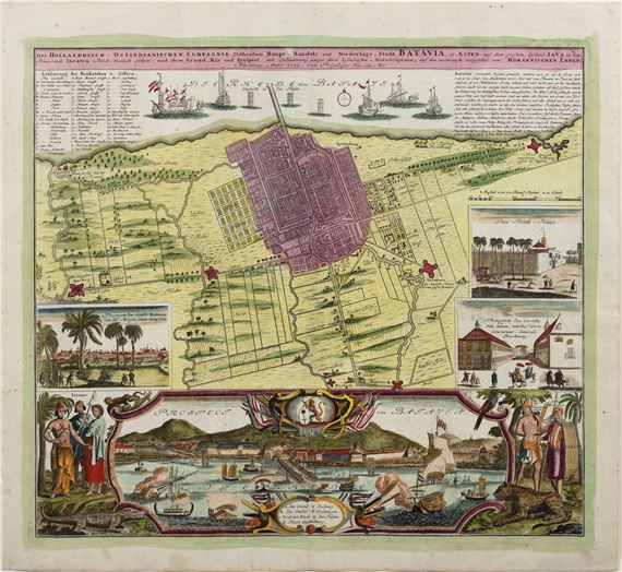 Map of Batavia (Jakarta) by Heirs Homann