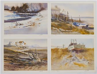 4pc Vintage Jerry Stitt Landscape Lithographs 17'' x 23'' - Jerry Stitt