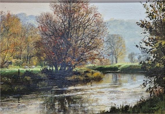 "Autumn Gold in the Mole Valley" by Hugh Gurney, dated 1995
