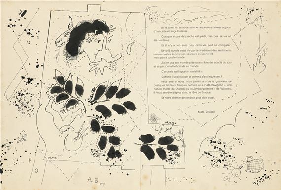Marc Chagall | Premier projet pour Hommage à Braque (1964) | MutualArt